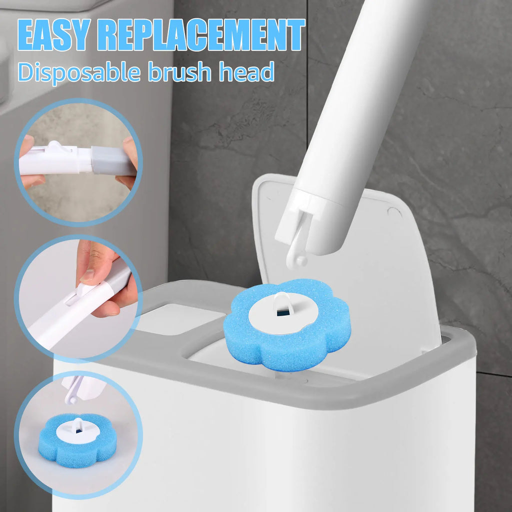 18/36Pcs Disposable Toilet Brush Wall Mounted Toilet Brush with Extended Handle Cleaning Set Replacement Head Wc Accessories New