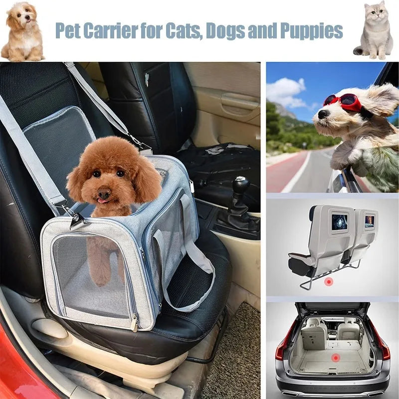 Portable Pet Carrier for Small Medium Cat Dog Lightweight Travel Cat Crate Soft Side Pet Handbag Carriers with Breathable Mesh