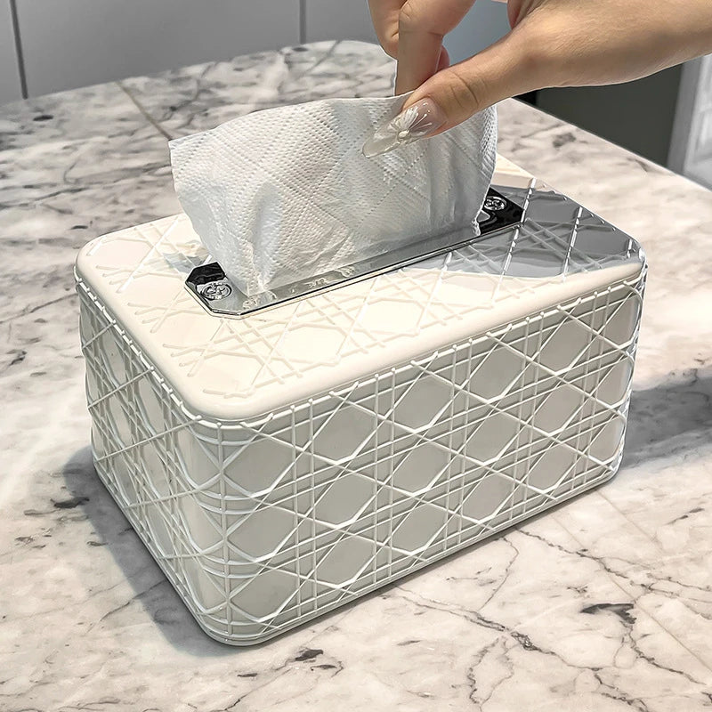 New Rattan Pattern Tissue Box Living Room Paper Box Desktop Tissue Box Car Tissue Box Toilet Tissue Box