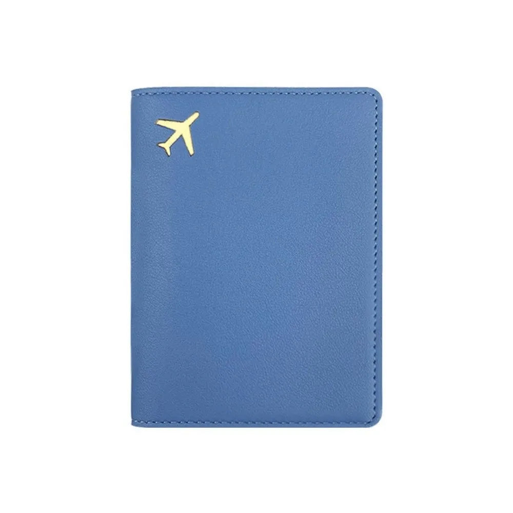 PU Leather Passport Holder Lightweight Waterproof Passport Case Portable Storage Solid Color Passport Protective Cover