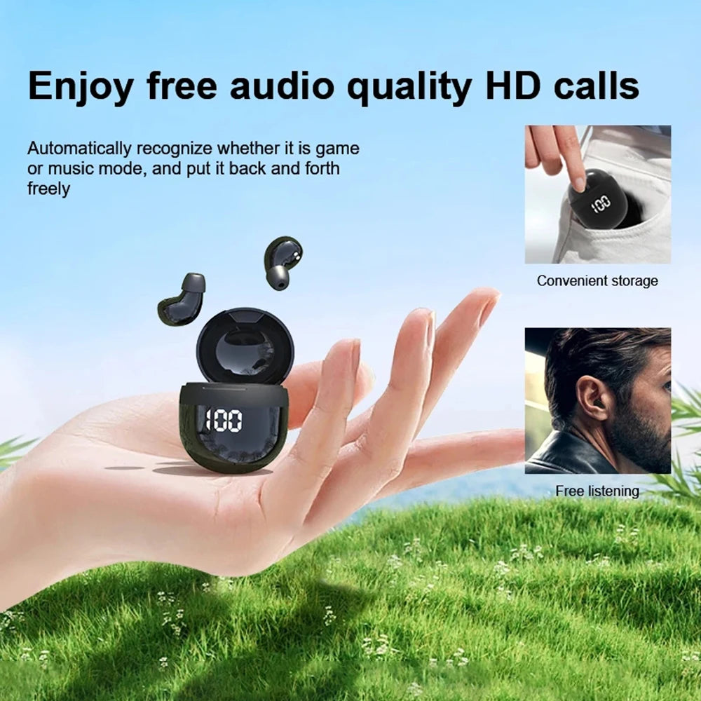 SK18 Heavy Bass Earphones TWS Wireless Bluetooth Headset With Mic Smart Touch Headphones Invisible Mini Noise Reduction Earbuds