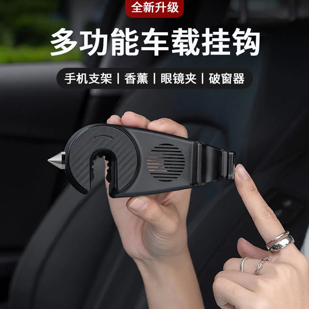 Car Hook Seat Back Multifunctional Hook Car Hidden Car Interior Phone Aromatherapy Holder Mobile Hook Hook T4O2