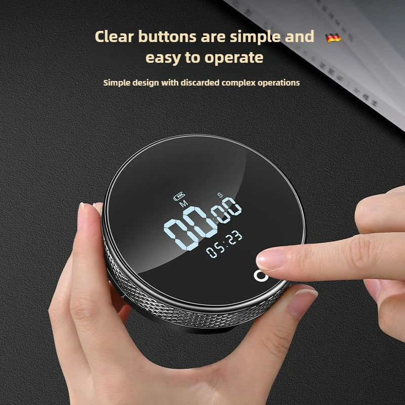 USB Charging Electronic Timer Magnetic Suction Rotary Timer Kitchen Baking Student Countdown Manage