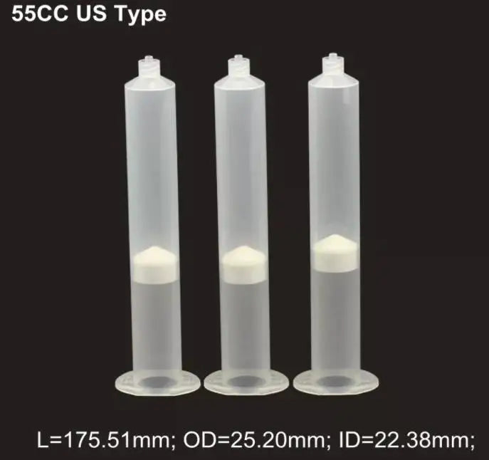 30cc/55cc Epoxy Anti UV Screw Syringe Cylinder Adhesive Liquid Amber Dispenser Dispensing Automatic Syringe Barrel Syringe
