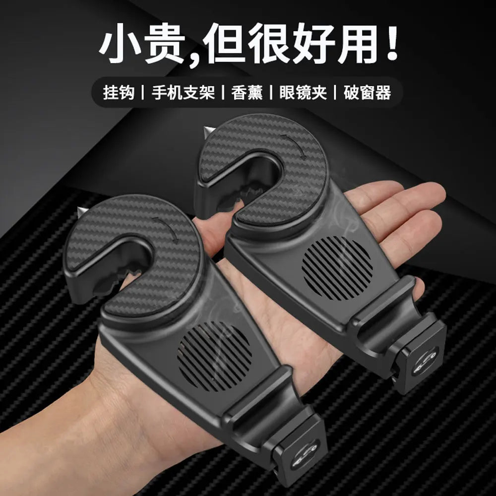 Car Hook Seat Back Multifunctional Hook Car Hidden Car Interior Phone Aromatherapy Holder Mobile Hook Hook T4O2