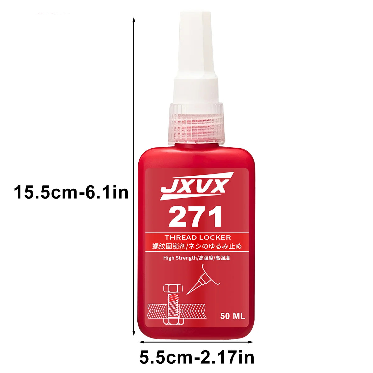 Jxvx 100% High Strength Red Adhesive for Fixing Screws, 50ml Anaerobic Glue, Anti-Loose Screw Glue, Fast Curing Thread Fixing Adhesive for Screw, Widely Used