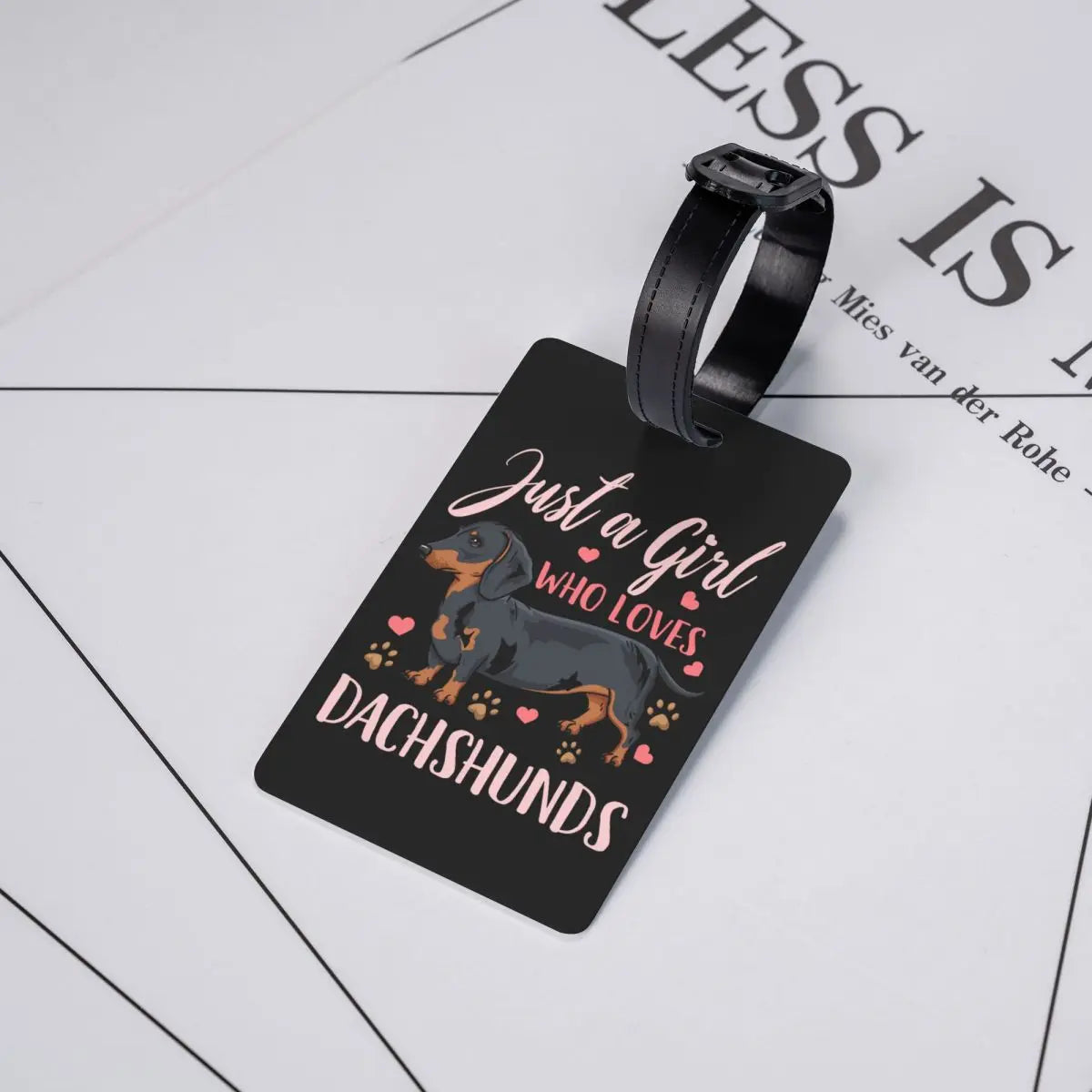 Custom Dachshunds Dog Luggage Tag Privacy Protection Badger Sausage Wiener Baggage Tags Travel Bag Labels Suitcase