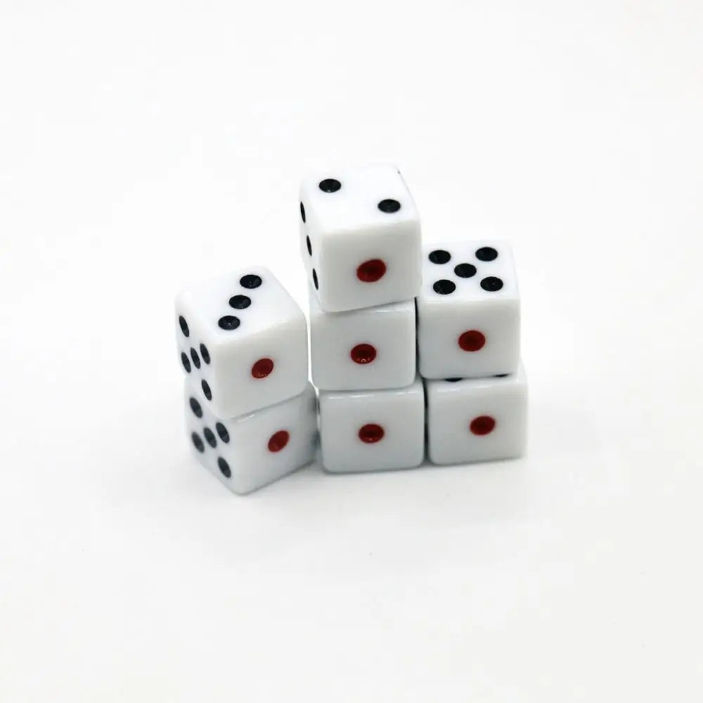5Pcs/10Pcs 14mm/10mm 6 Sided Drinking Dice White Dices Round Corner Point Dice Set Acrylic Game Accessory Digital Dices