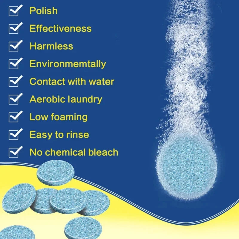 10/50/70pcs Solid Cleaner Car Windscreen Wiper Effervescent Tablets Glass Toilet Cleaning Car Accessories