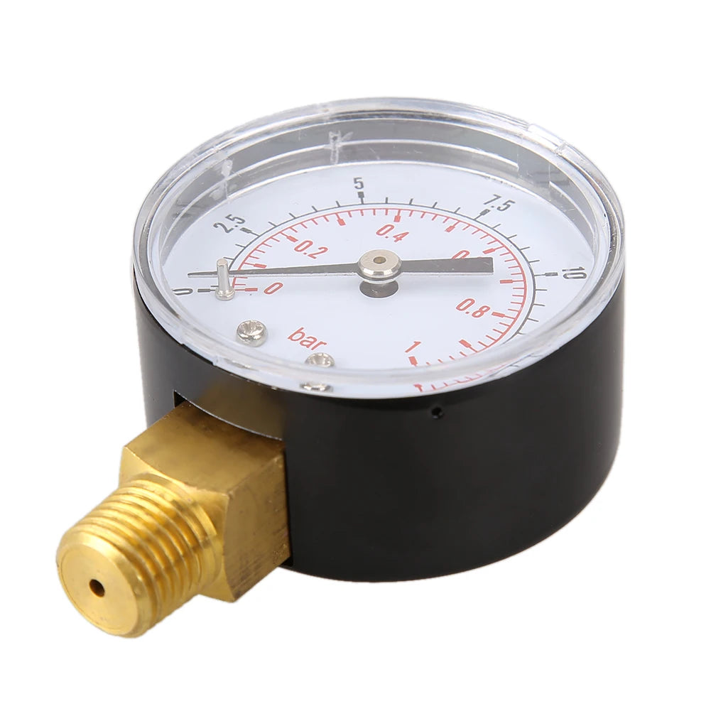 0-15 PSI Low Pressure Gauge 1/4 BSPT Lower Mount Air Pressure Gauge Fuel Pressure Gauge for Water Air ATV Tire Gas Pressure Test