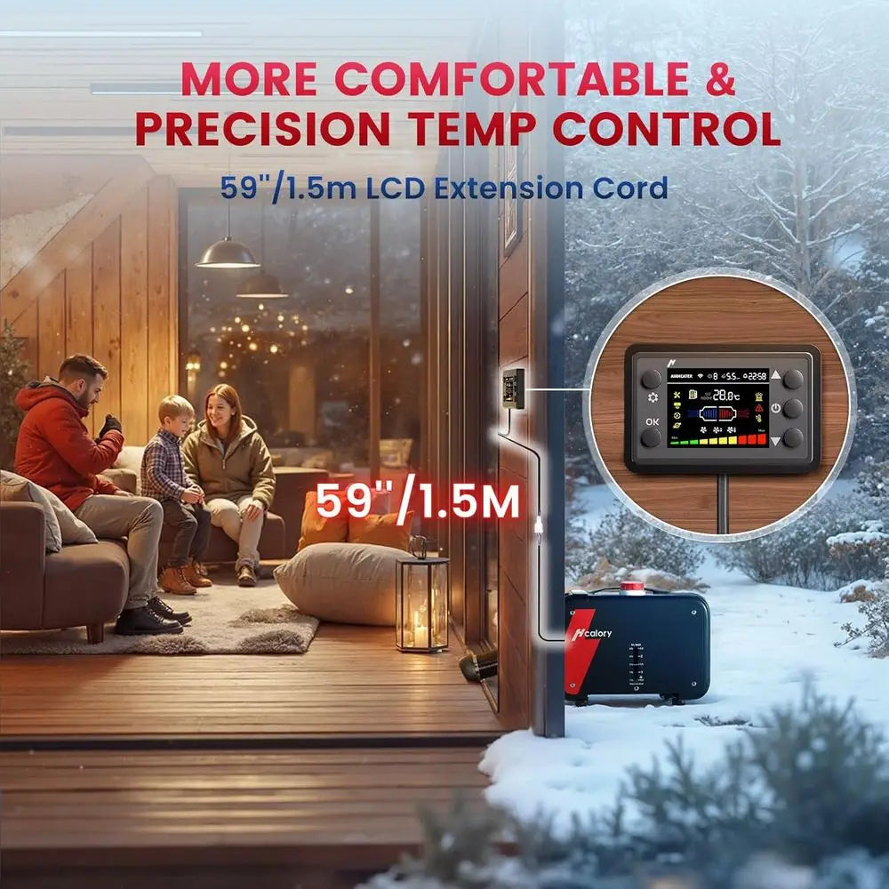 HBH1S 8KW Portable Diesel Air Heater App Control 10 Temperature Modes 18% Higher Burning Efficiency Auto Start Stop 110V AC For Car RV Campers 2025 Upgrade