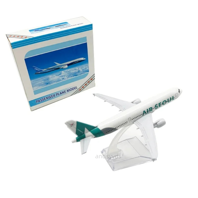 Metal Replica Aircraft Model 16CM Air Seoul Airways a320 A320 Scale 1 /400 Model Planes With Landing Gear Aviation Simulation