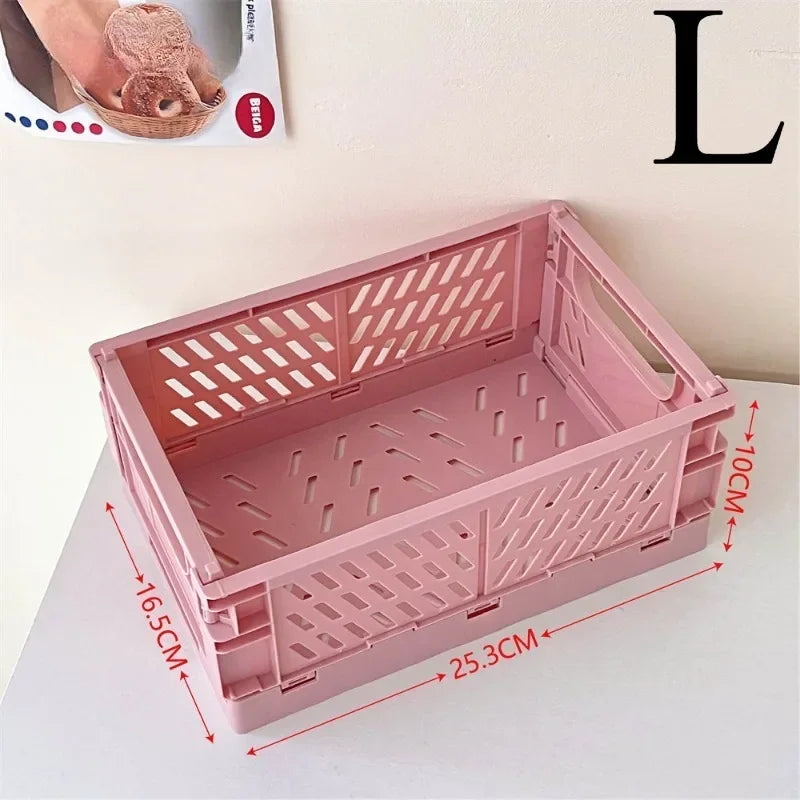 6Color Foldable Storage Baskets Student Desktop Holder Tape Stationery Cosmetic Storage Box Home Office Organizer Container