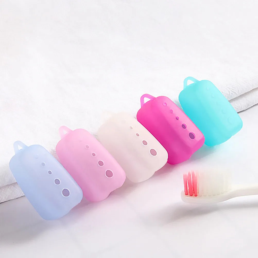 8Pcs Portable Toothbrush Head Covers Silicone Travel Protective Caps Dustproof Case Toothbrush Storage Box Accessories
