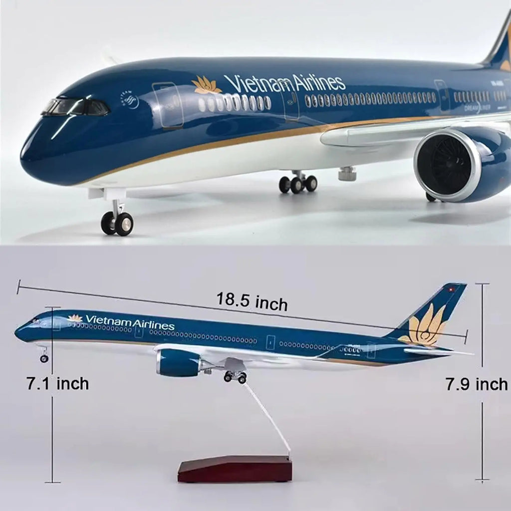 Vietnam Airlines A350 Aircraft Model 1:142 Scale 18.5'' with Wheels Model Collectibles Resin Airplane Models Plane Diecast