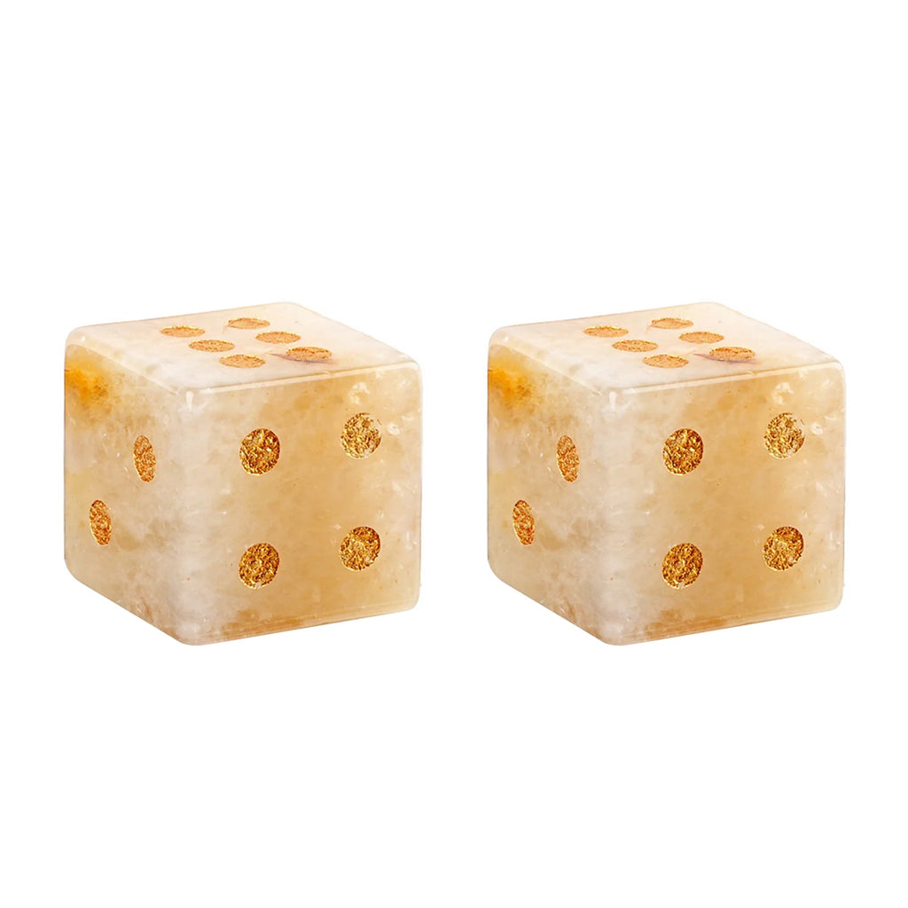 2PCS 6-Sided Mahjong Dice Polished Energy Stones Crystal D6 Mahjong Dices for Casino Games Craps DIY Crafts Spiritual Decor