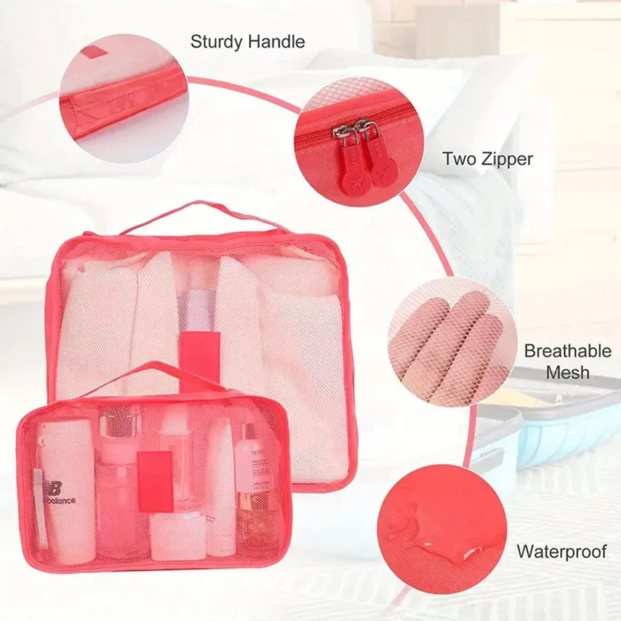 6pcs Travel Organizer Storage Bags Portable Travel Suitcases Organizer Travel Bag For Women Luggage Organizer Clothes Shoes Bag