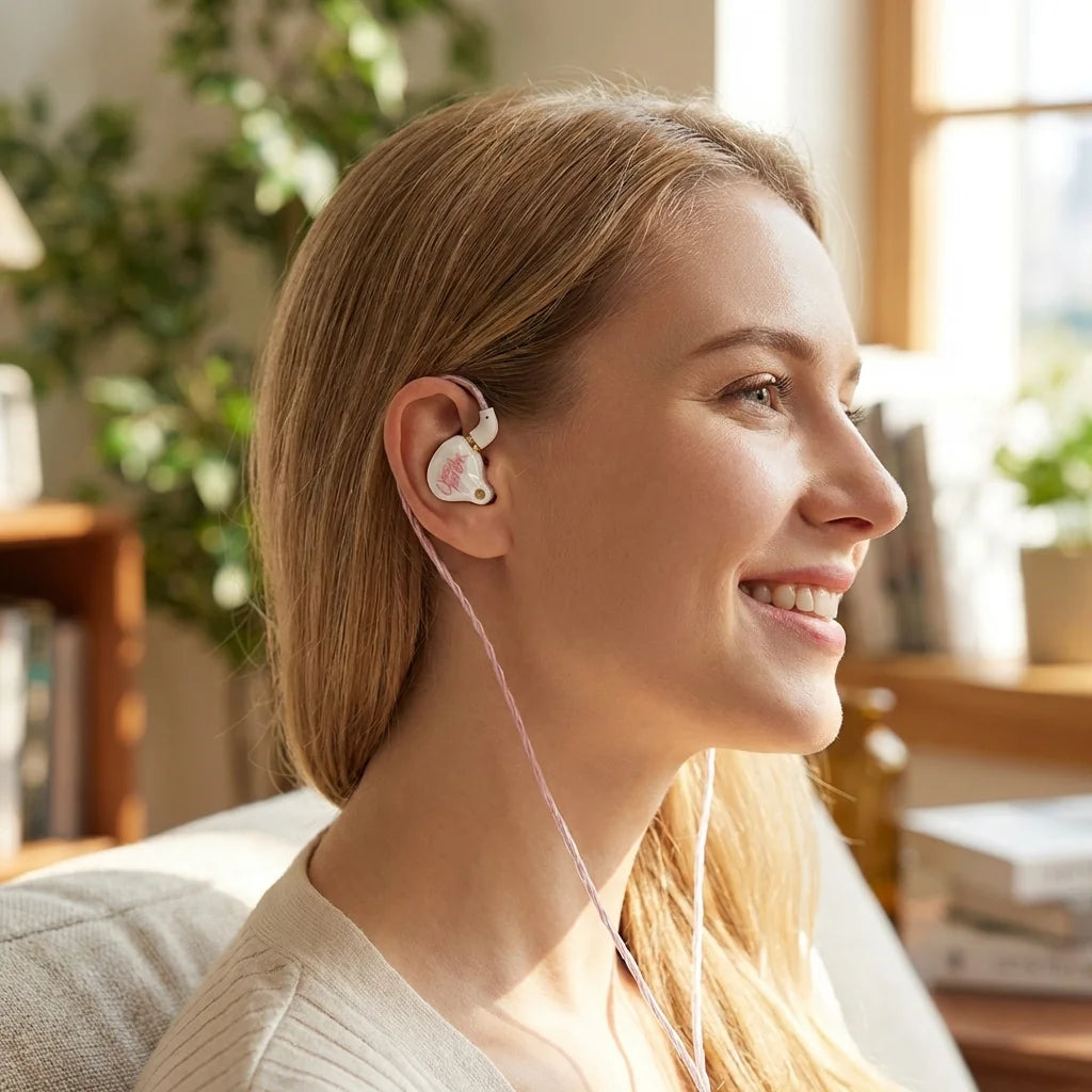 Whizzer OS1 Beat Composite Dynamic Diaphragm Driver (1DD)  5N OFC Cables and 3 Pairs  Eartips HIFI IEMs in-Ear Earphone