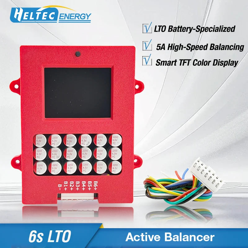 Heltec Lithium Titanate 6S Active Balancer with Voltage Display TFT LTO Battery Voltage Tester 6S 5A Energy Transfer Equalizer