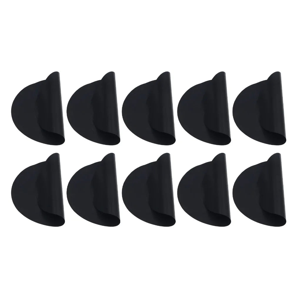 10PACK Food Pad PTFE Surface Fryer Pan Liner Round Black Baking Mat Easy Clean Non Stick Cooking Pad BBQ Grill