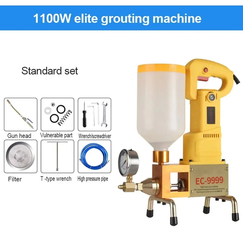 1100W High Pressure Waterproof Grouting Machine Injection Pump Epoxy/Polyurethane Foam Grouting Liquid Leakage ToolS