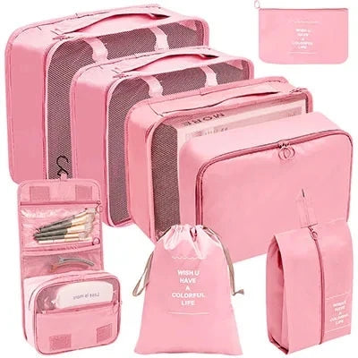 8Pcs/Set Travel Organizer Storage Bags Suitcase Packing Cubes Cases Travel accessories Wardrobe Luggage Clothes Shoe Pouch