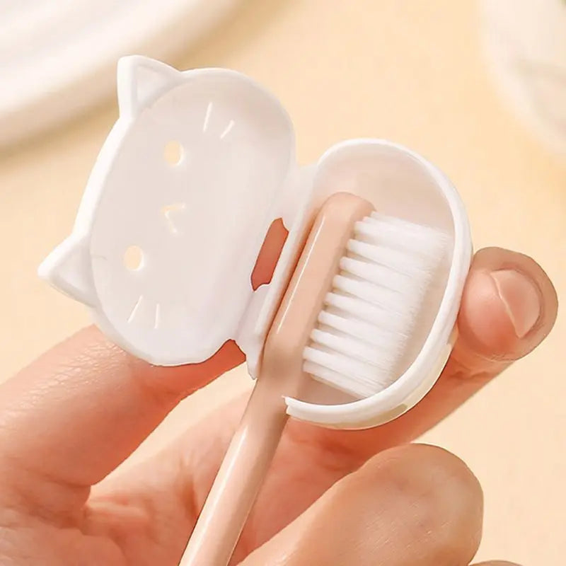 4-pack cat-shaped toothbrush protective covers, toothbrush storage caps, travel brush head sleeves, toothbrush protective lids,