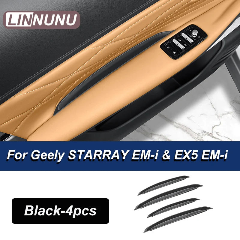 LINNUNU Silicone Car Door Storage Box Pocket Mat For Geely Starray EM-i EX5 EM-i 2026 Anti Slip Dustproof Liner Protector Parts