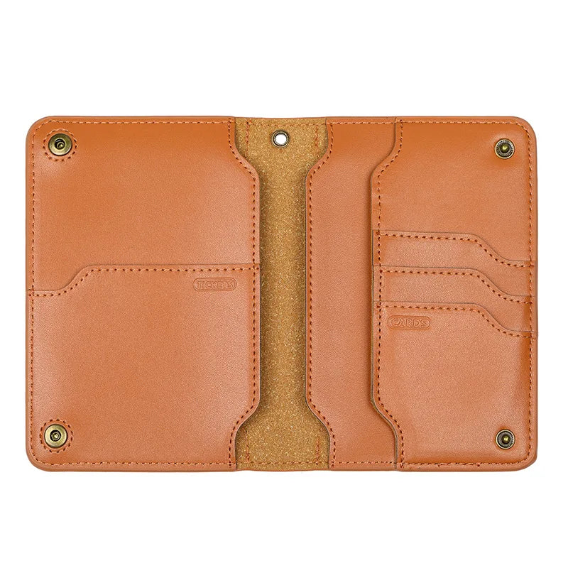 Genuine Leather Travel Passport Holder Cover Passport-Case Protect Passports Card Wallet High Capacity Purse