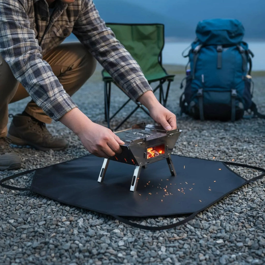 Fire Retardant Blanket Portable Handle Fireproof Cloth Fireproof Mat Reusable Outdoor Gear Tear-Resistant for Travel