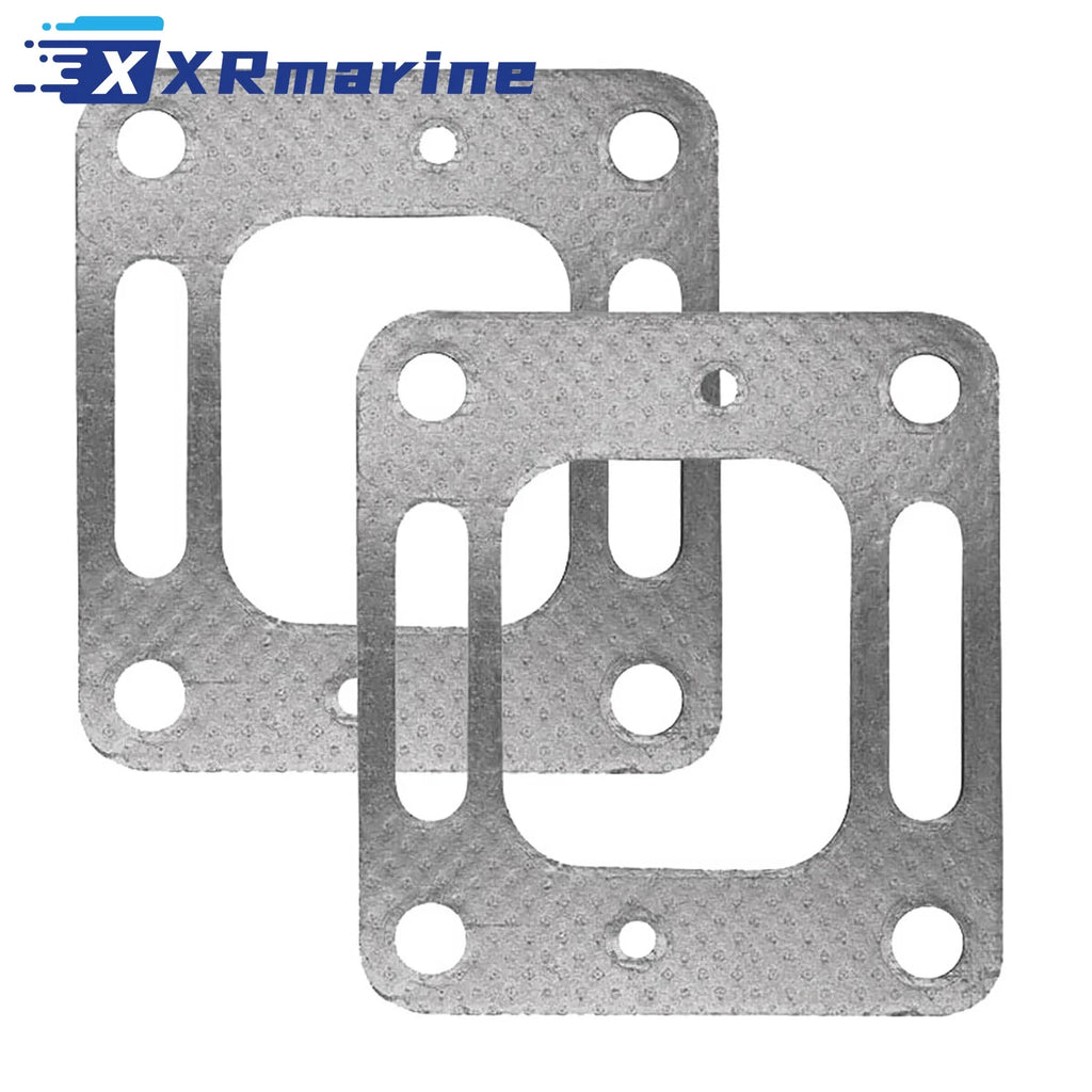 27-863724 2PCS Exhaust Elbow Manifold Gasket for MerCruiser Stern Drive 1981-1997 GM V6 V8  863724 4.3L 5.0L 5.7L 7.4L 863724