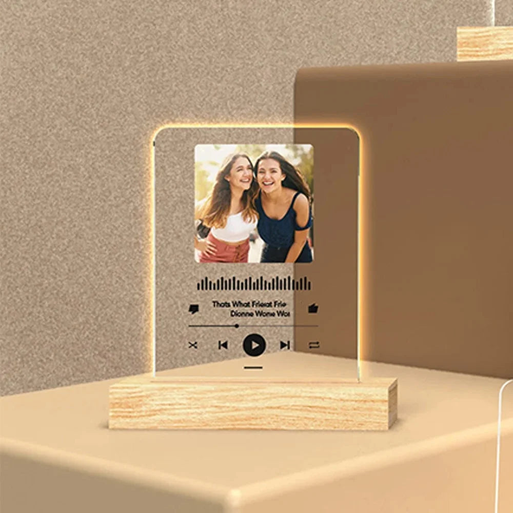 Custom acrylic music plaques and song plaques - personalized album covers for music plaques - a gift for her and him on their an