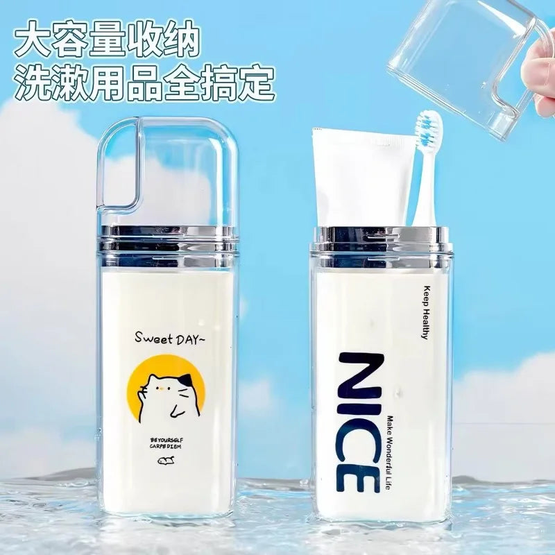 Three-in-one Travel Mug Set Portable Mug Travel Couple Toothbrush Cup Toothpaste Storage Box