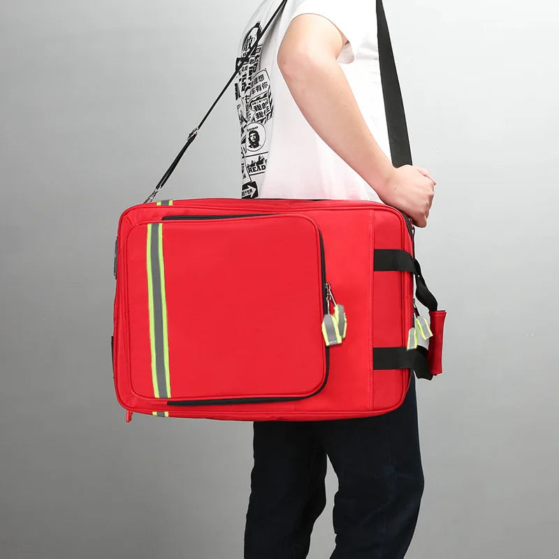 Large Capacity Empty Trolley First Aid Bag Waterproof EMS Backpack for Medical Outdoor Clinic Nursing Earthquake Rescue Kit