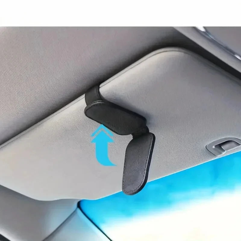 1Pcs Sunglasses Holder Is Suitable for Car Sunshades - Magnetic Leather Sunglasses Clip and Ticket Clip - Car Sunshade Accessori