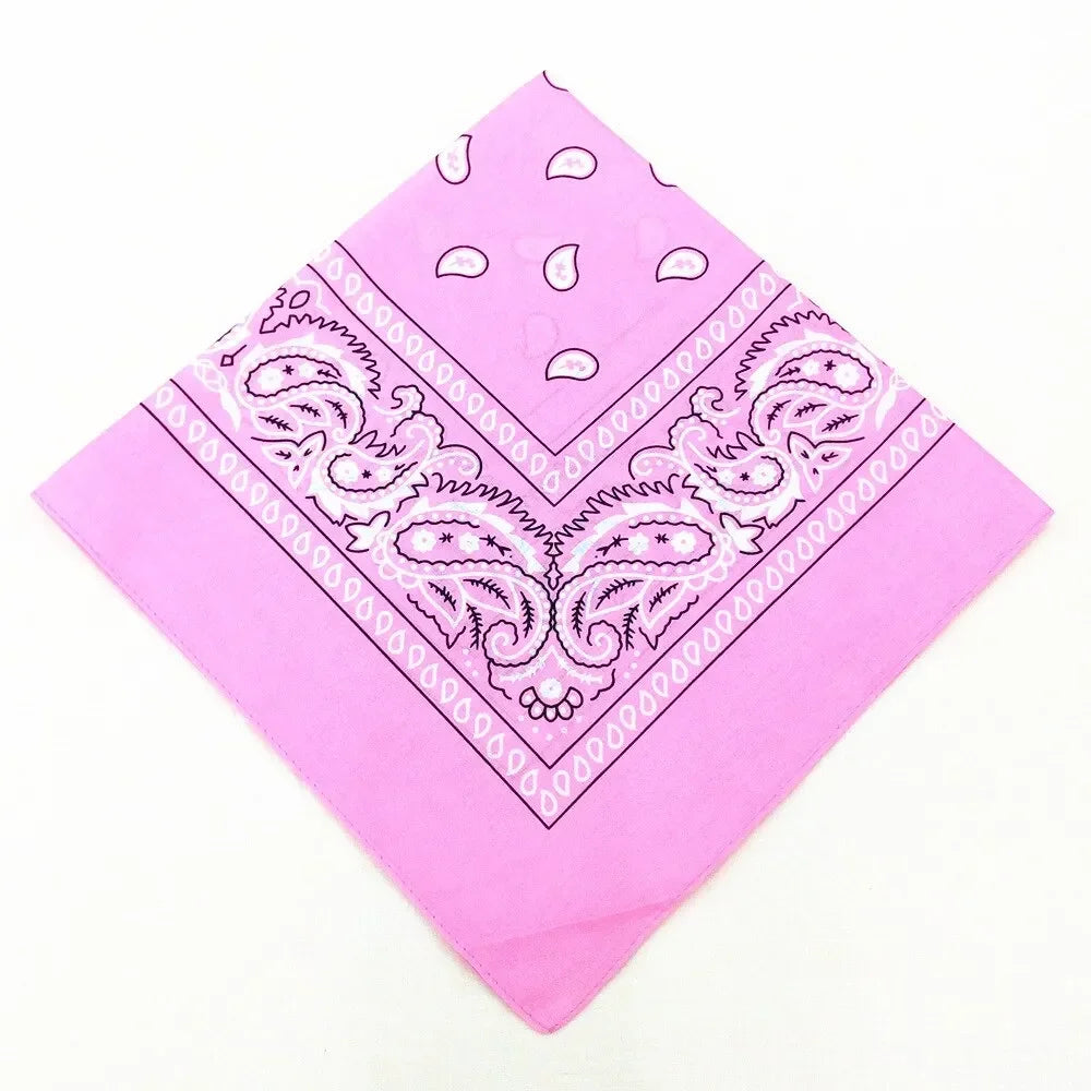 1/2PCS Fashion Hip Hop 100% Cotton Bandana Square Scarf 55cm*55cm Black Red Paisley Headband Printed For Women/Men/Boys/Girls
