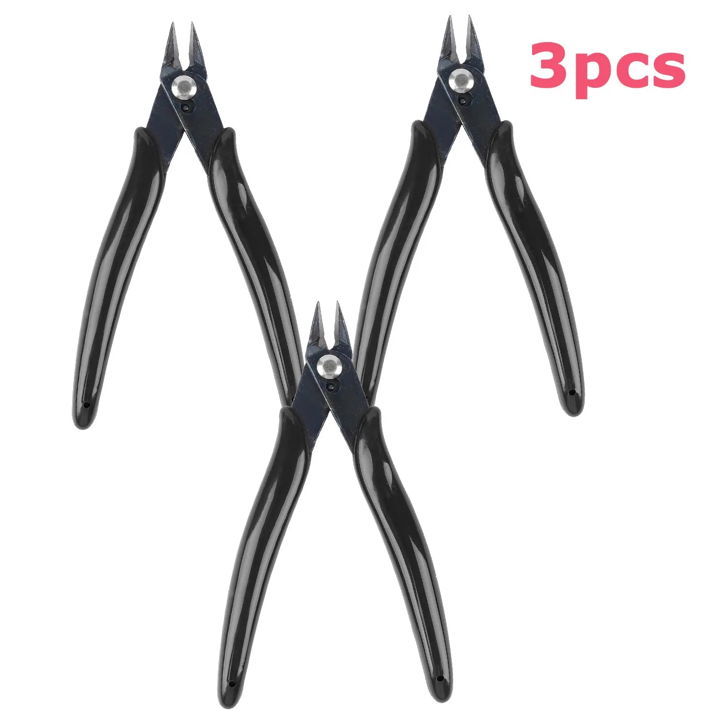 Micro Wire Cutters 5" Flush Pliers, Diagonal Side Nippers for Electronics & Plastic Models (Black)