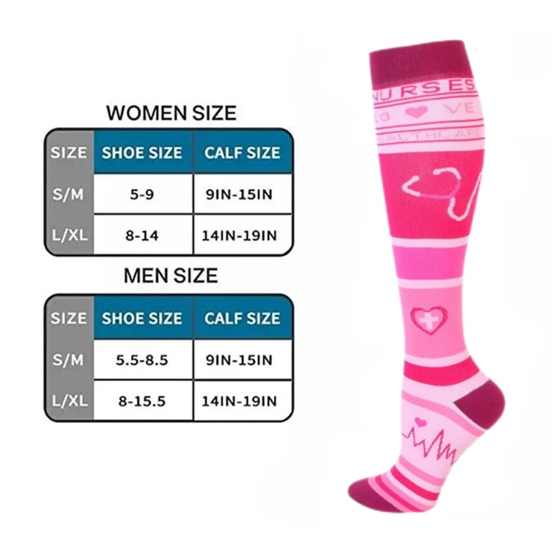 Compression Socks for Men and Women Medical Althetic Diabetes Varicose Veins Sports Socks for Running Cycling Travel Flight