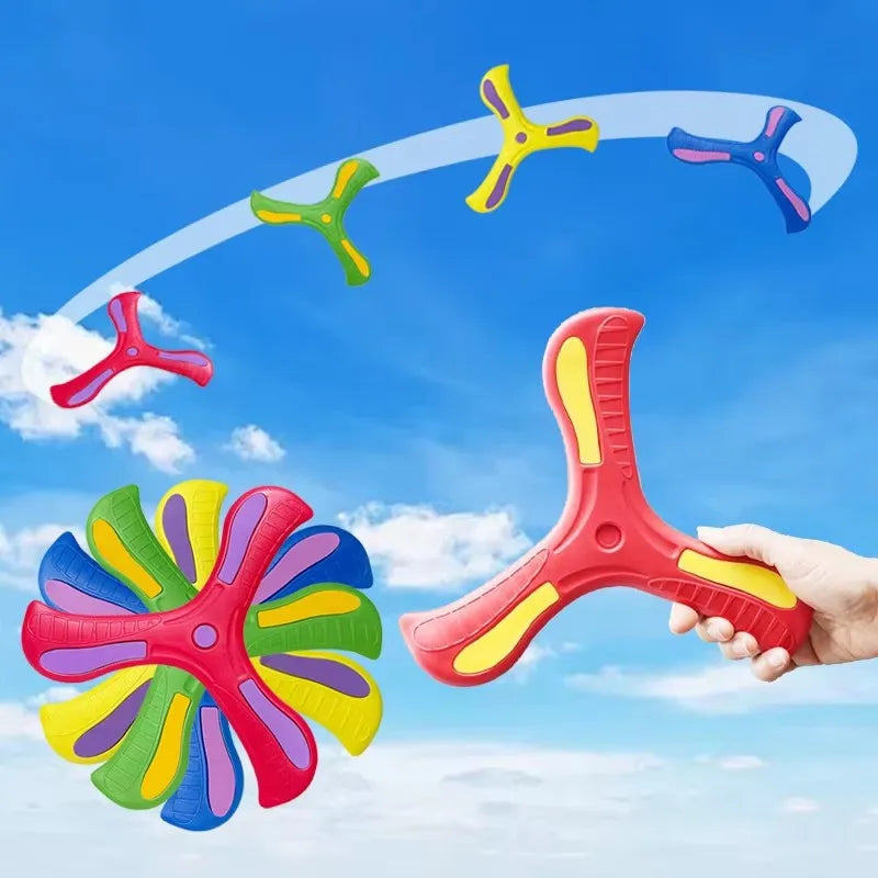 Boomerang Soft Three-leaf Cross Outdoor Toy Flying Disc Sports Toy for Puzzle Decompression Gift