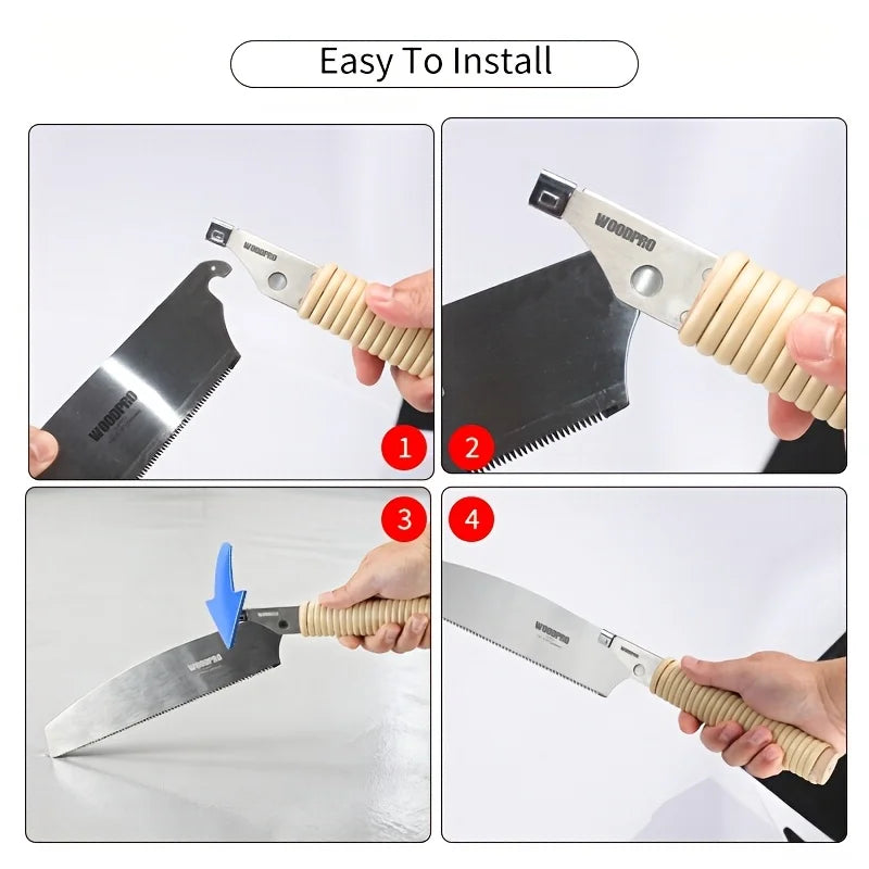 2pcs Japanese Pull Saw Set - Double-Side/Single Side Flush Cut Saw for Wood Cutting, Carpenters, Woodworkers