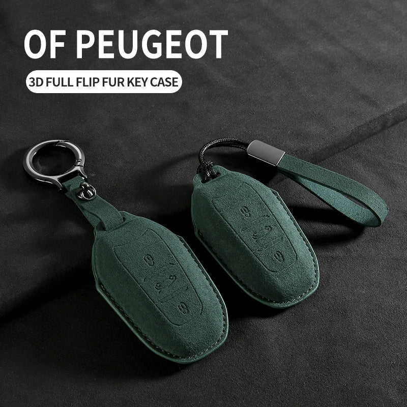 Leather Car Key Case Cover For Peugeot 308 408 508 Citroen C4L C6 C3-XR Picasso DS3 DS4 DS5 Shell Keychain For Peugeot