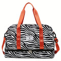 Large Capacity Nylon Travel Duffle Bag with Animal Print, Sports Gym Storage Bag, Portable Women'S Weekender Overnight Bag