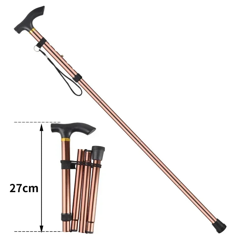 Unisex Hiking Camping Trekking Mountaineering Poles Walking Stick Telescopic Baton Trekking Poles Folding Cane for The Elderly