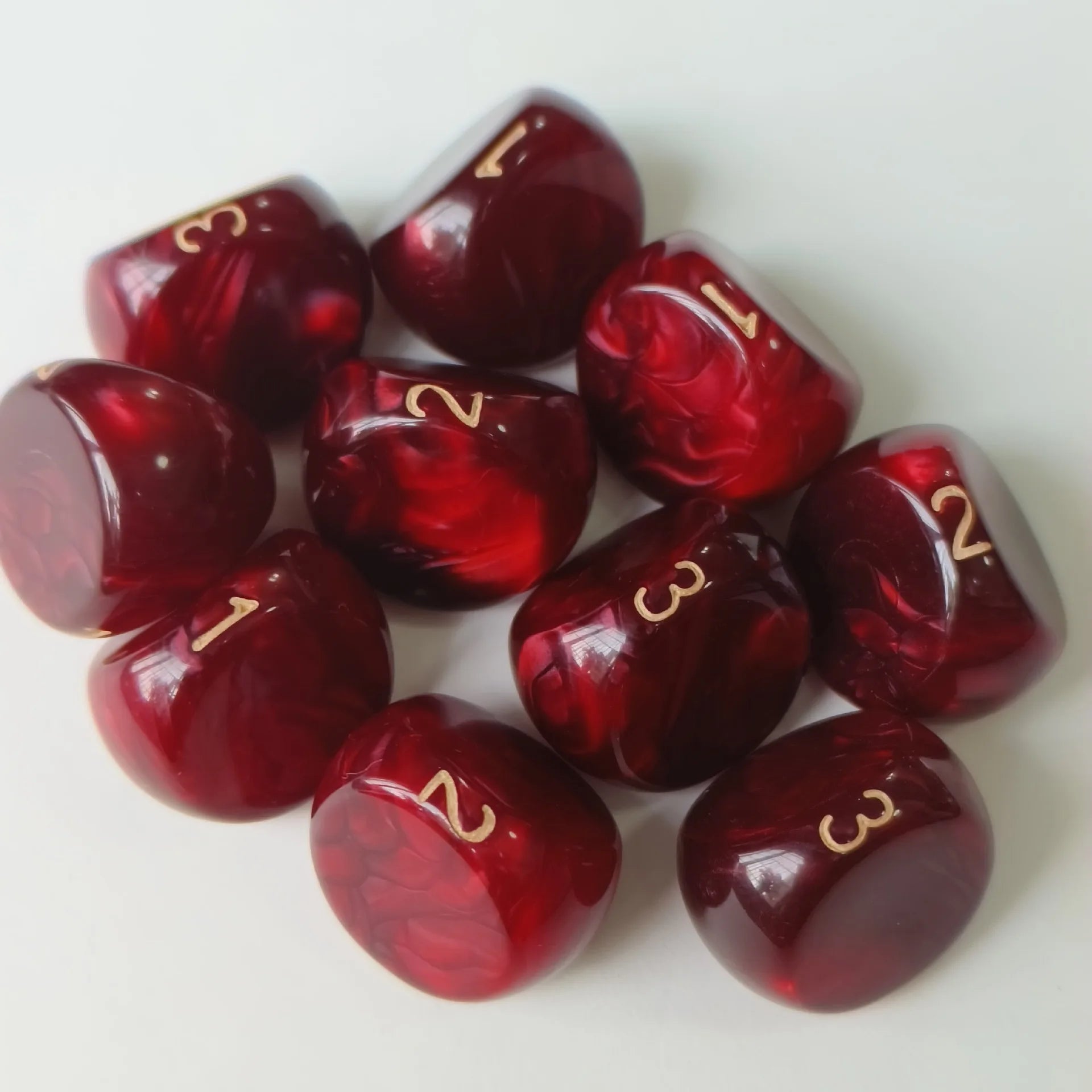10Pcs/set New Digital Multi-faceted Dice D3 Game 3-Sided Board Game Dice New Year gift 6 colors