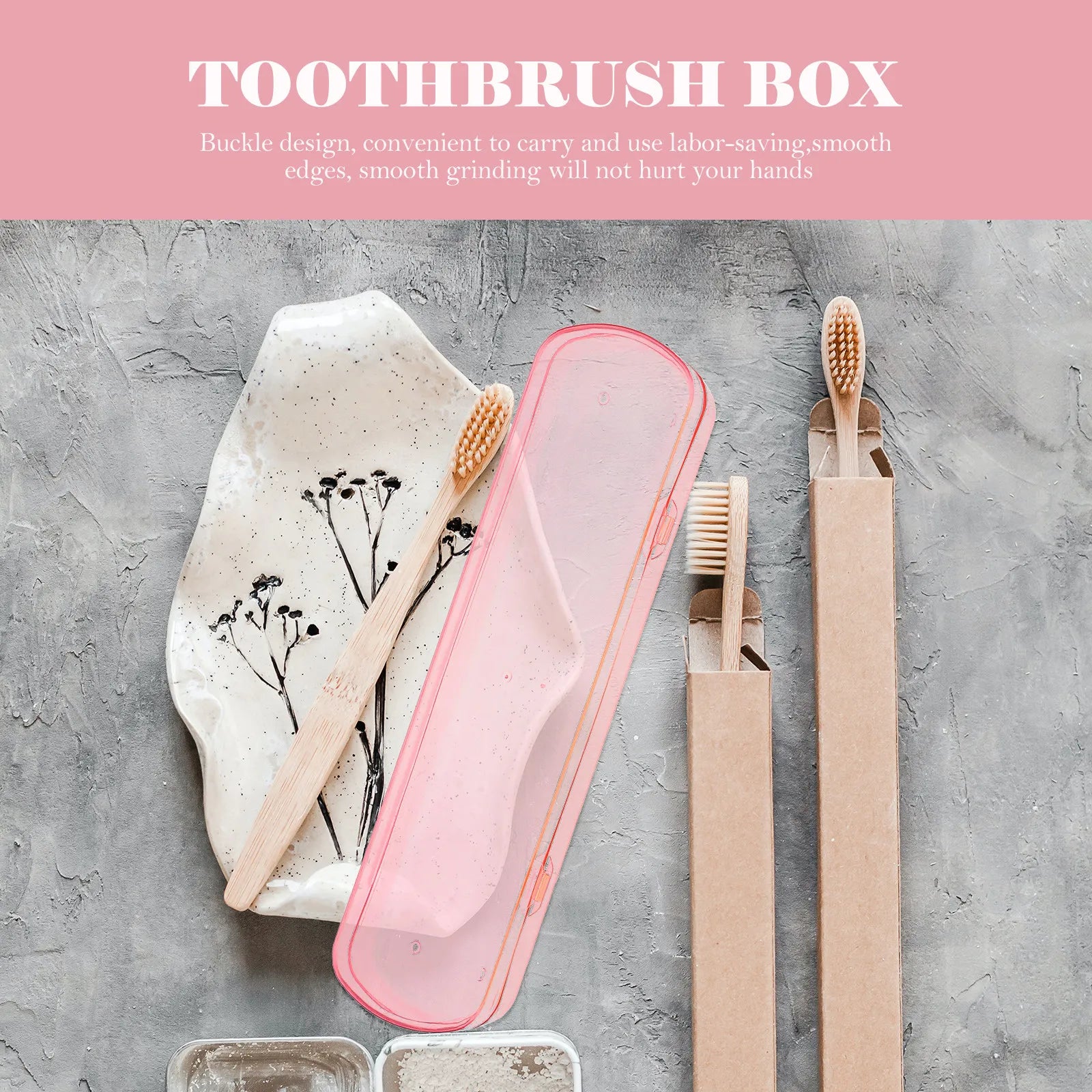 4Pcs Travel Toothbrush Box Portable Toothbrush Case with Buckle Design Airtight Compact Storage for Home Camping Business Trips