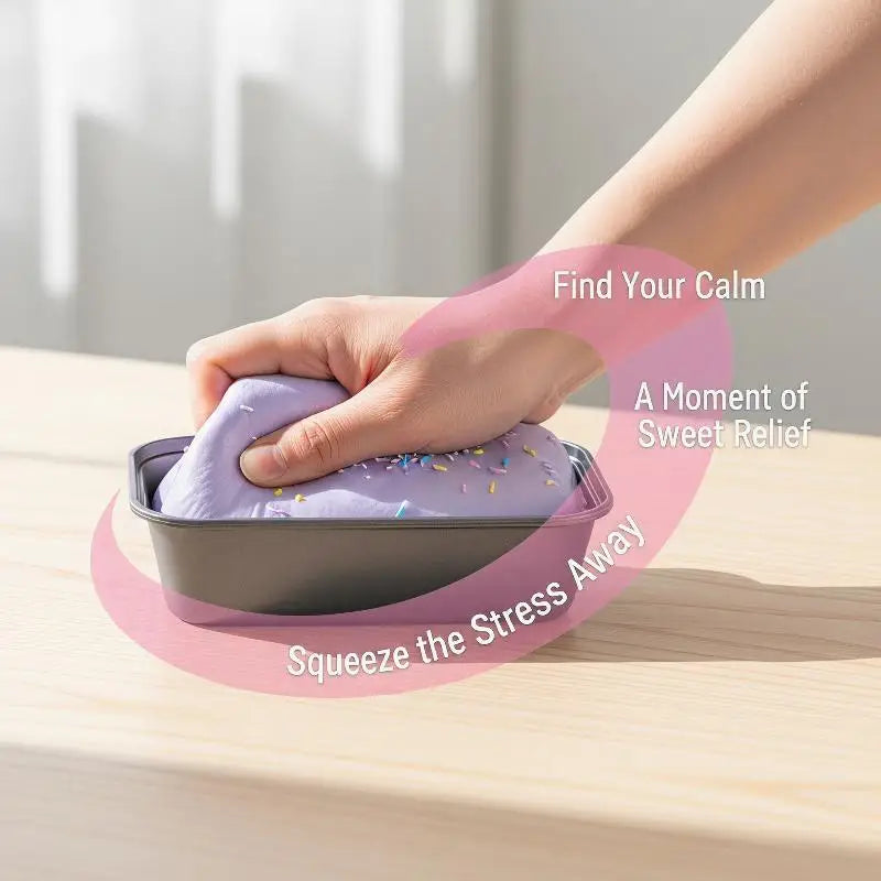 Box Cake Squishy Toy Slow Rising Portable Squeeze Fidget Toy Stress Relief for Outdoor Waiting Time Relax