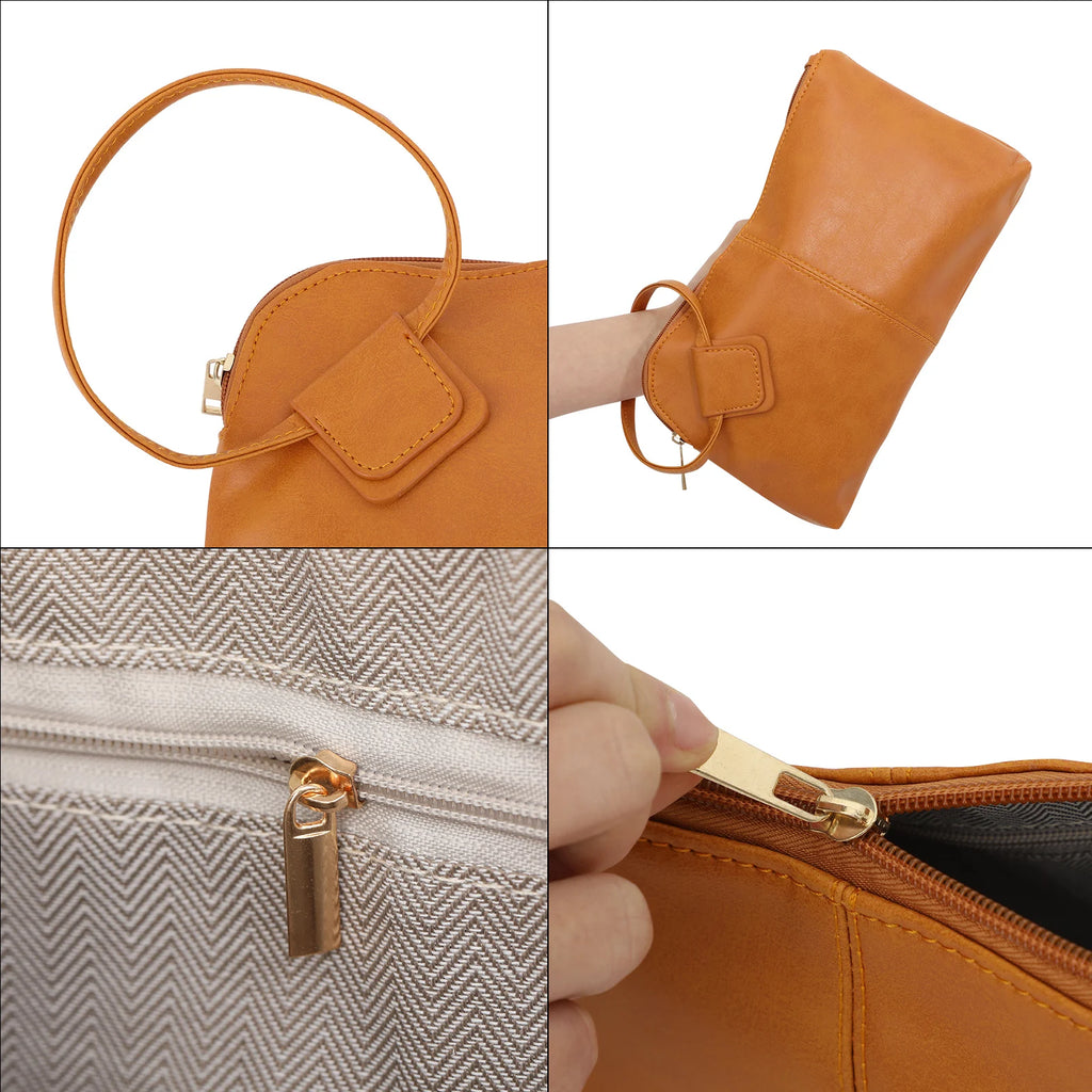 Wristlet Clutch Purses For Women Vegan Leather Premium Evening Bag With Round Handle Large Zipper Bracelet Fashion Luxury Wallet