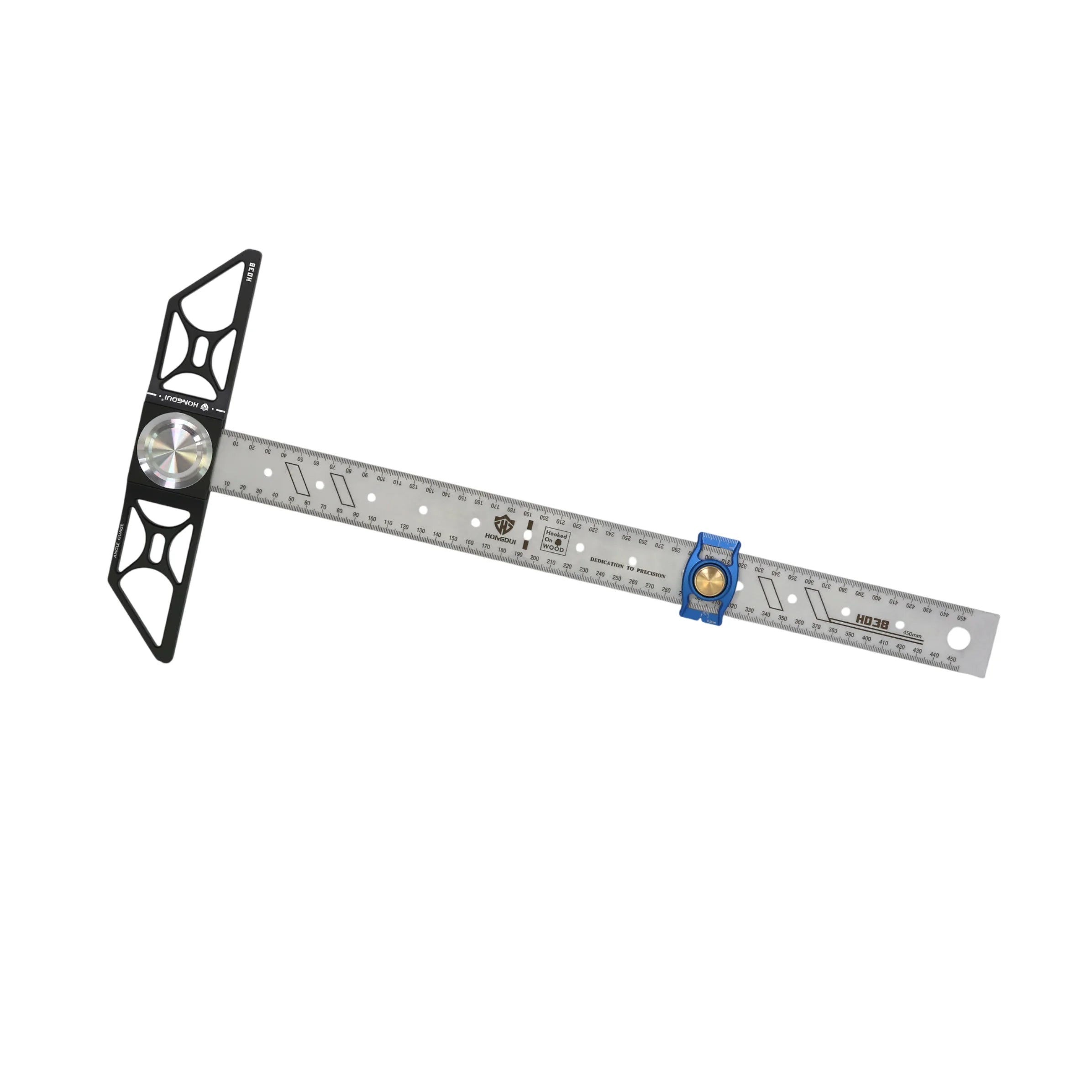 Hooked On Wood HD38 HD38V Angle Guage Hadfield Steel Structure 0-90 Degree Adjustable Precision Woodworking Scriber