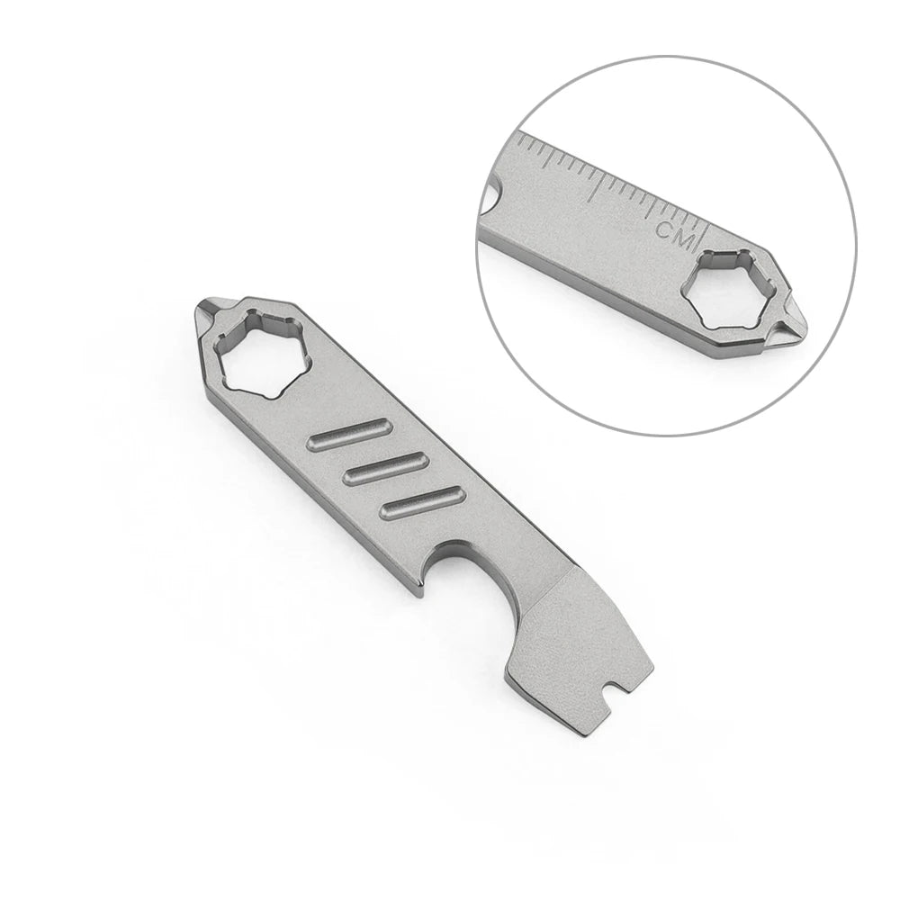 Titanium Mini Bottle Opener Multi-Tool Titanium Alloy Outdoor EDC Key Chain Accessories
