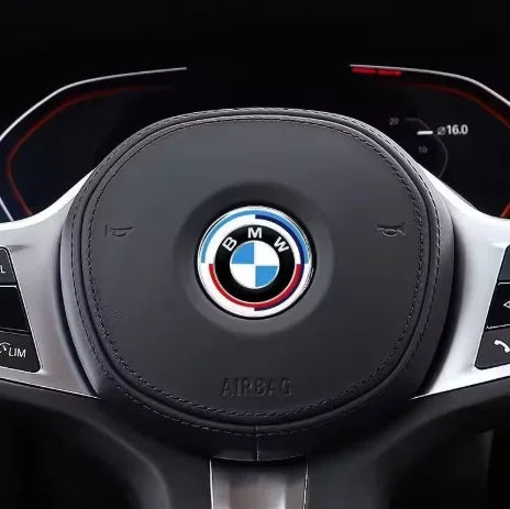New 45mm 50th Anniversary for BMW E36 E39 E87 E60 E46 E53 E90 F10 F20 F25 F30 X3 Edition Car Steering Wheel Badge Emblem Sticker